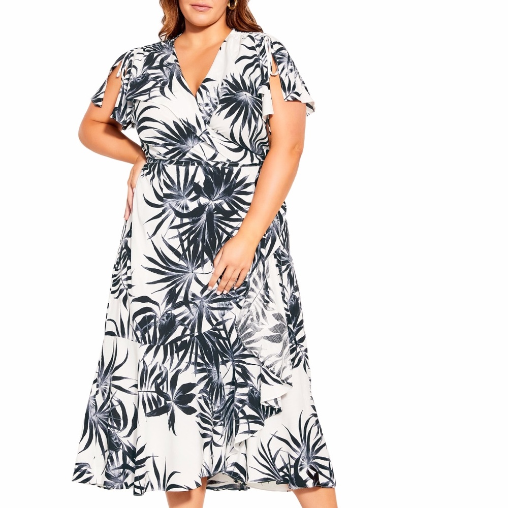 NWT CITY CHIC Amari Beach Tropic Maxi Dress Size 18
